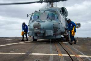 SIMETRI flight and weapons training for Maritime Strike Helicopter MH-60R pilots and air crewmen.
